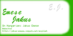 emese jakus business card